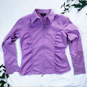 Javier Simorra Original Shirt Purple Long Sleeve Zip Up Lightweight Jacket Shirt